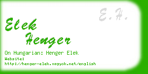 elek henger business card